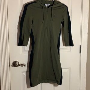 Puma green and black hooded dress
